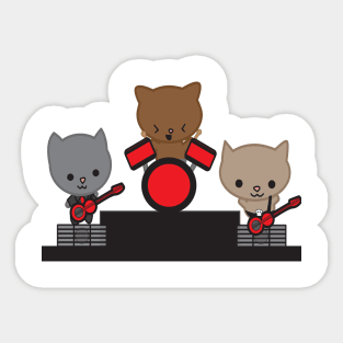 Kitty Cat Kawaii Music Band Sticker